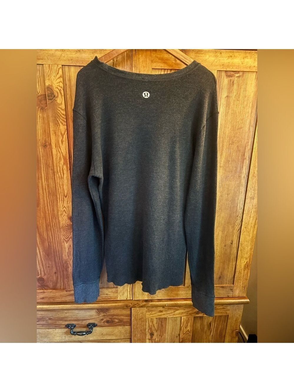 LULULEMON Dark or Light Grey Reversible Unisex Cotton Blend Long Sleeve Shirt - Picture 4 of 14